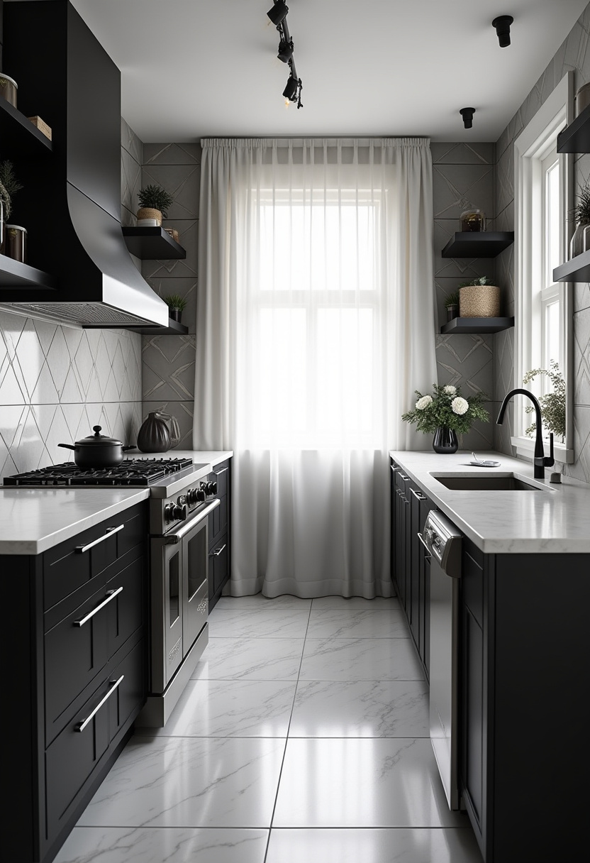 Black And White Kitchen 1