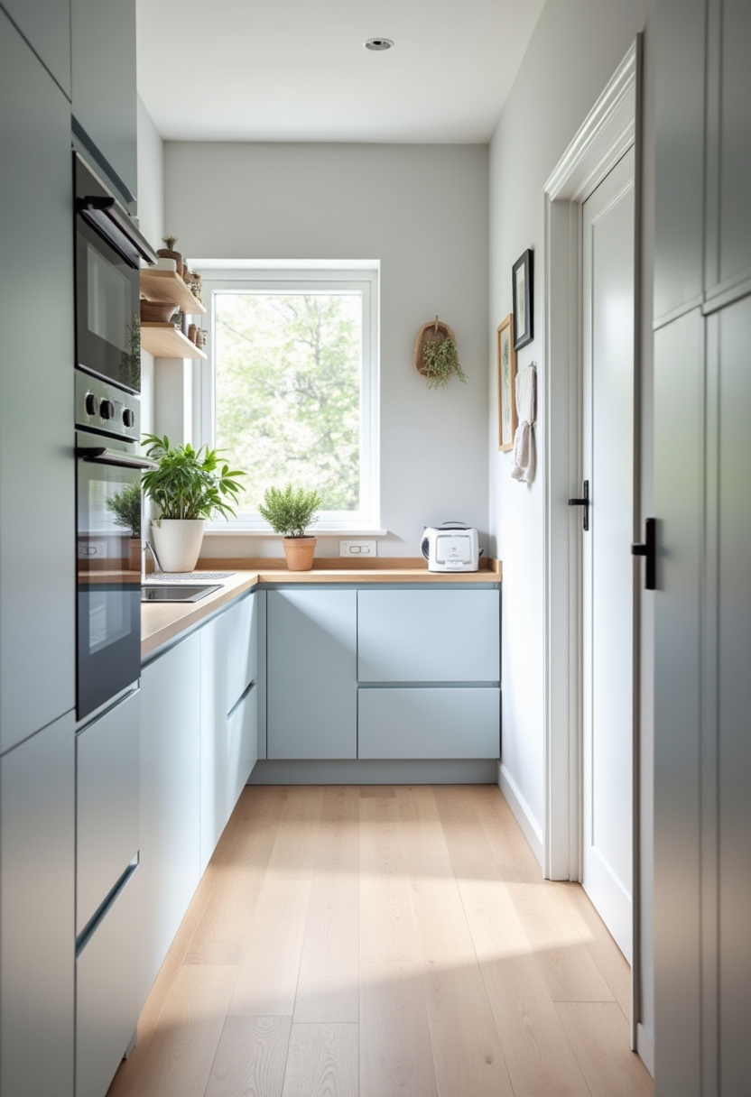 Narrow Kitchen Design 21