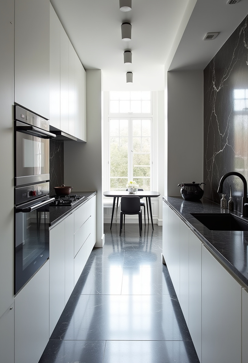 Narrow Kitchen Design 4