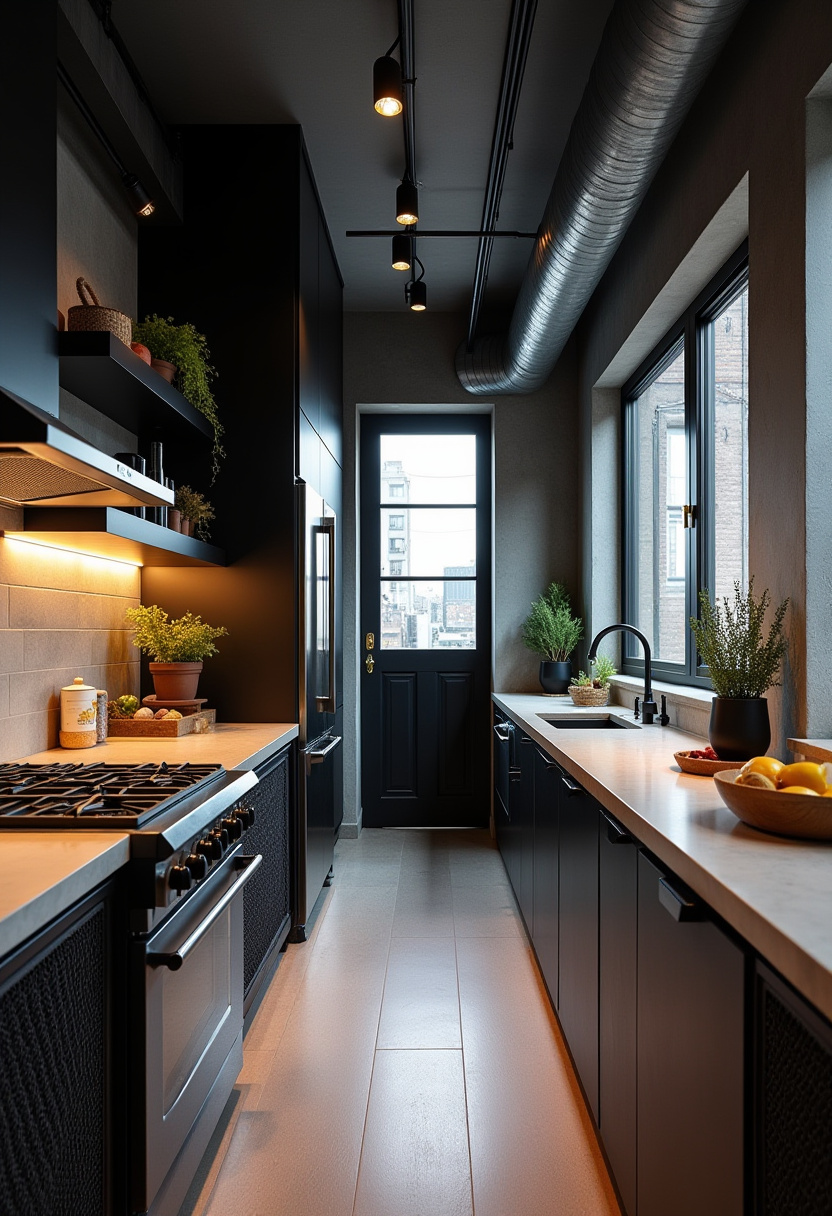 Narrow Kitchen Idea 19