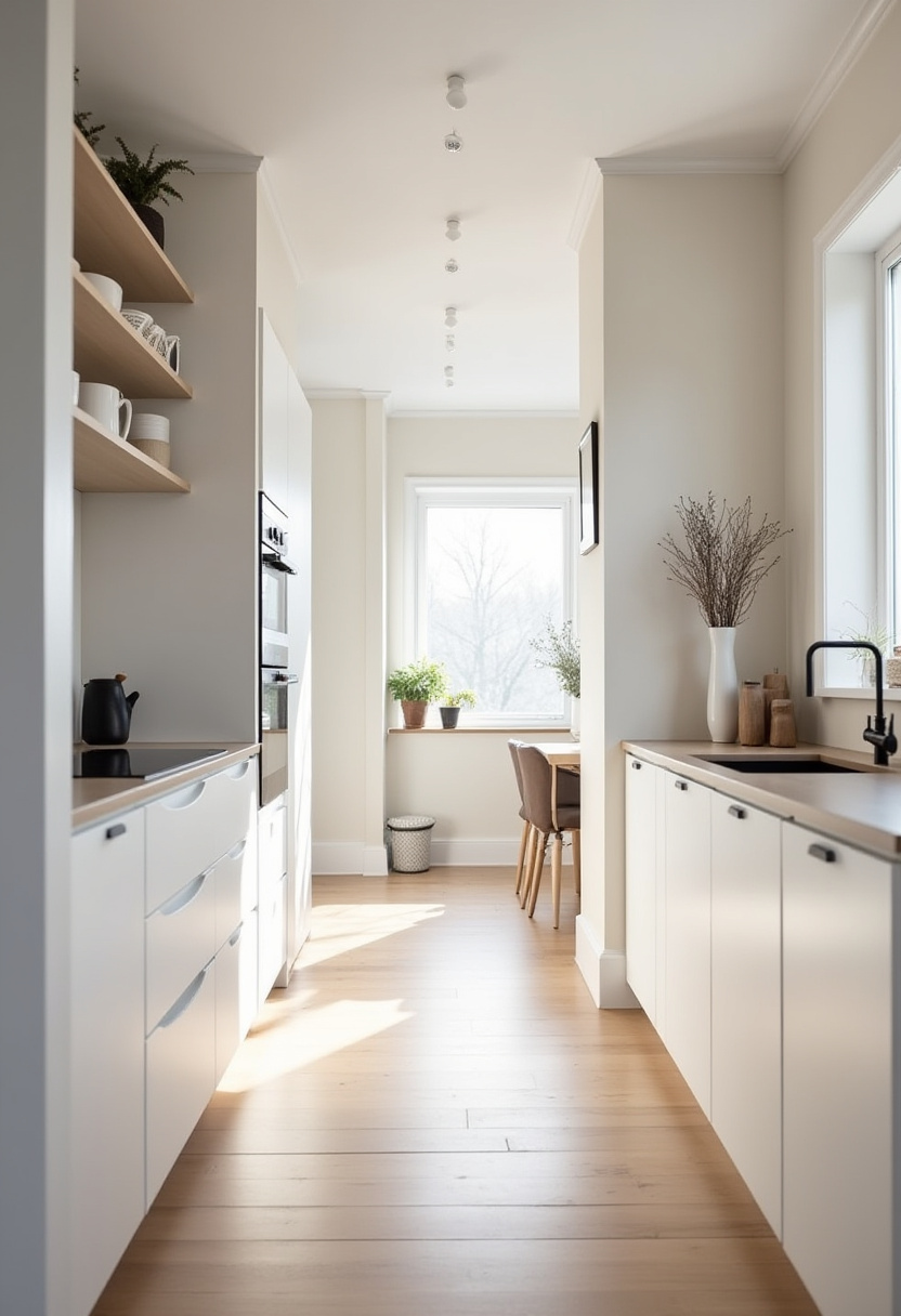 Narrow Kitchen Idea 20