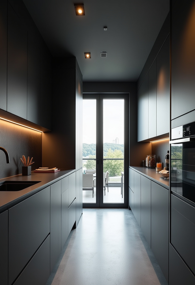 Narrow Kitchen Idea 23