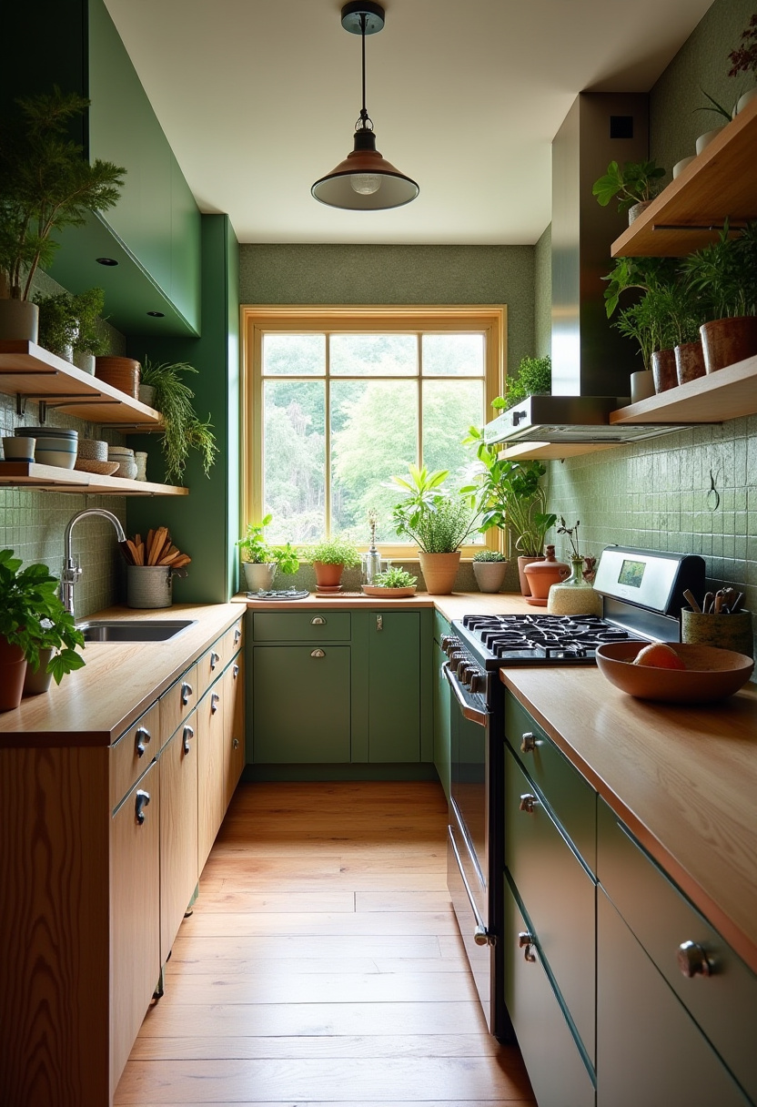 Narrow Kitchen Idea 25