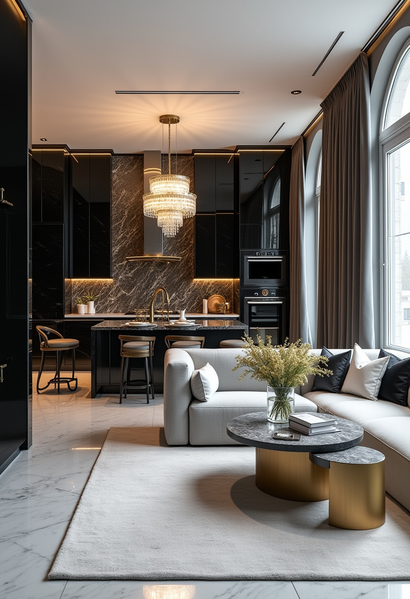 Open Space Living Room And Kitchen 17