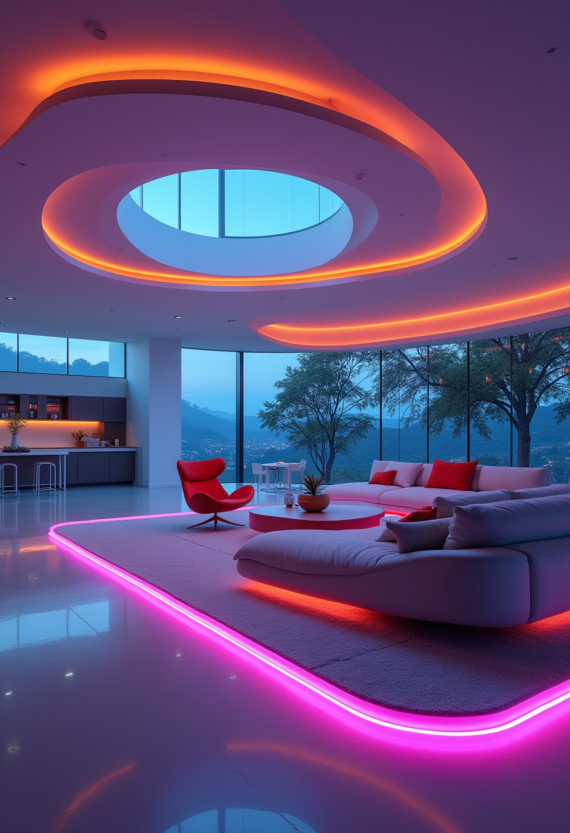 Open Space Living Room And Kitchen 28