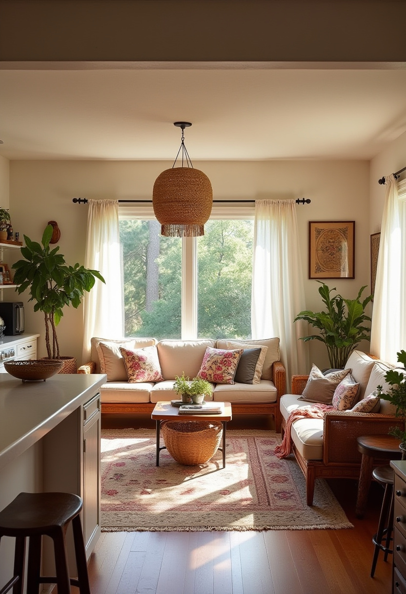 Open Area Kitchen And Living Room 15