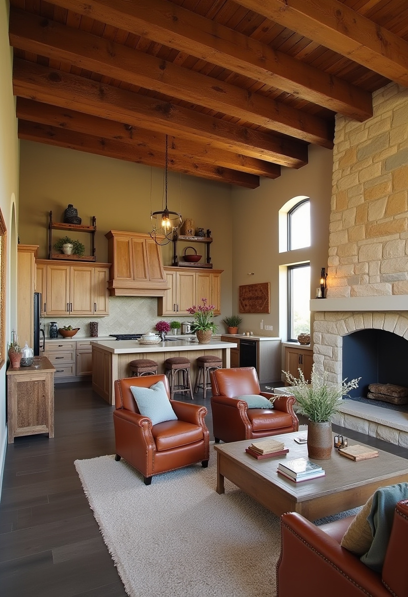 Open Area Kitchen And Living Room 25