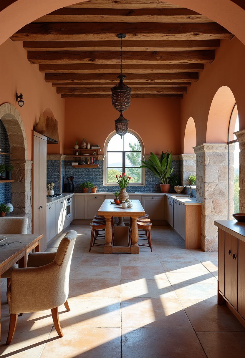 Open Area Kitchen And Living Room 28