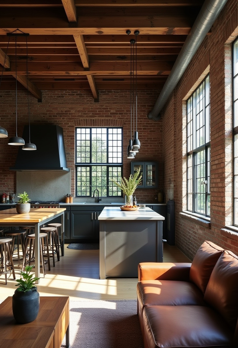 Open Area Kitchen And Living Room 30