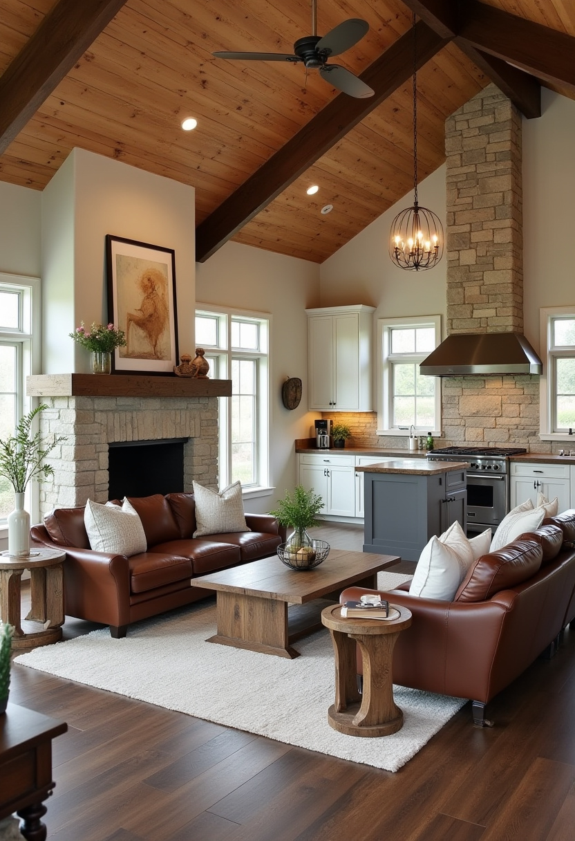 Open Area Kitchen And Living Room 8