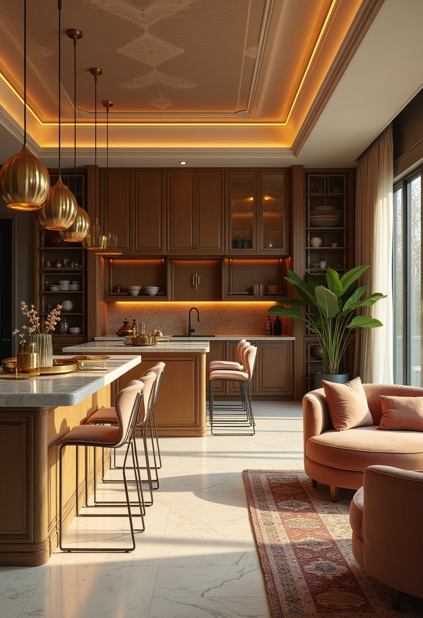 Open Area Kitchen And Living Room 9