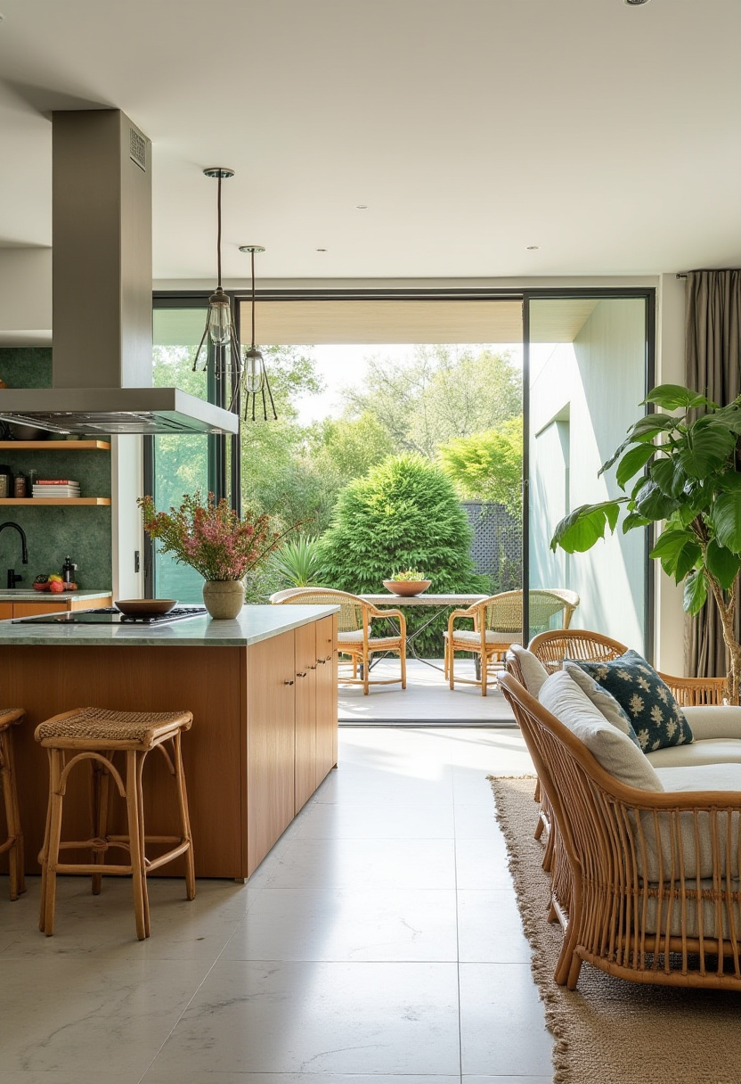 Open Kitchen And Living Room With Island 11