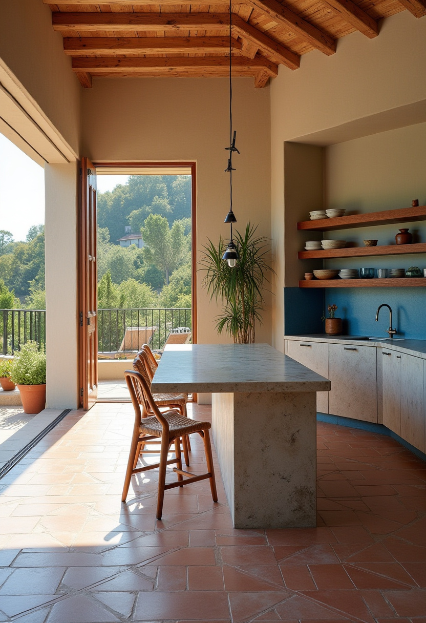 Open Kitchen And Living Room With Island 13