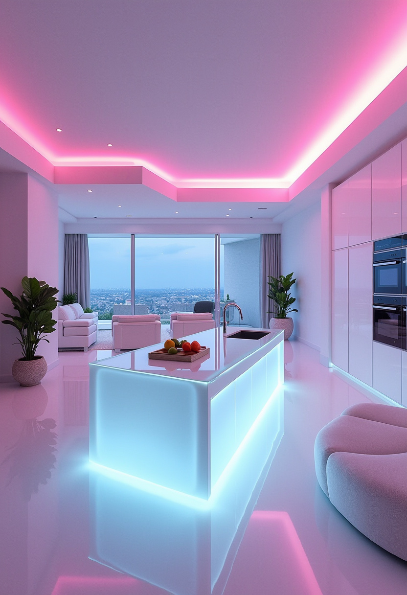 Open Kitchen And Living Room With Island 14