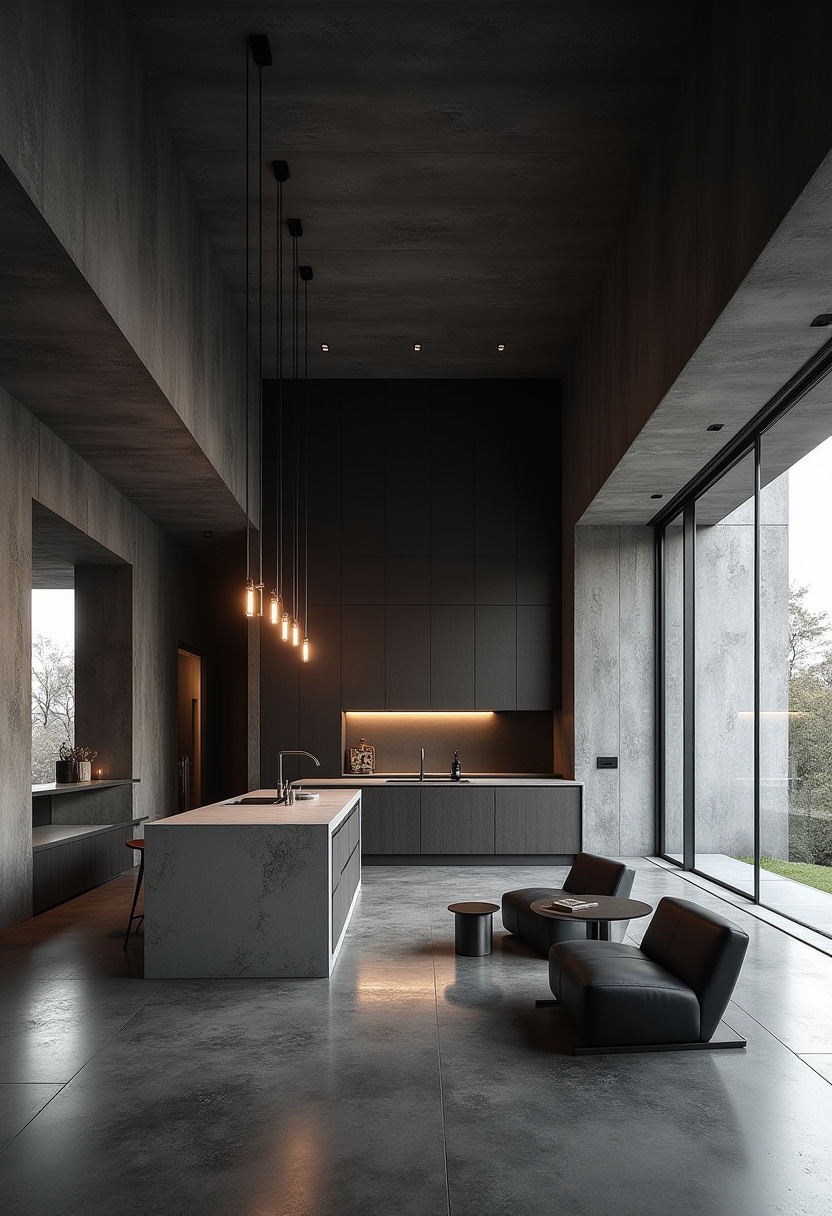 Open Kitchen And Living Room With Island 16