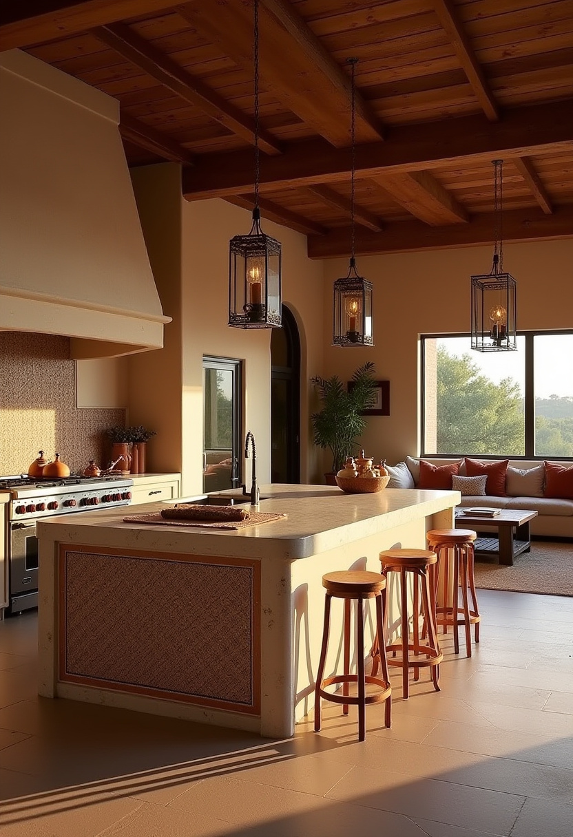 Open Kitchen And Living Room With Island 19