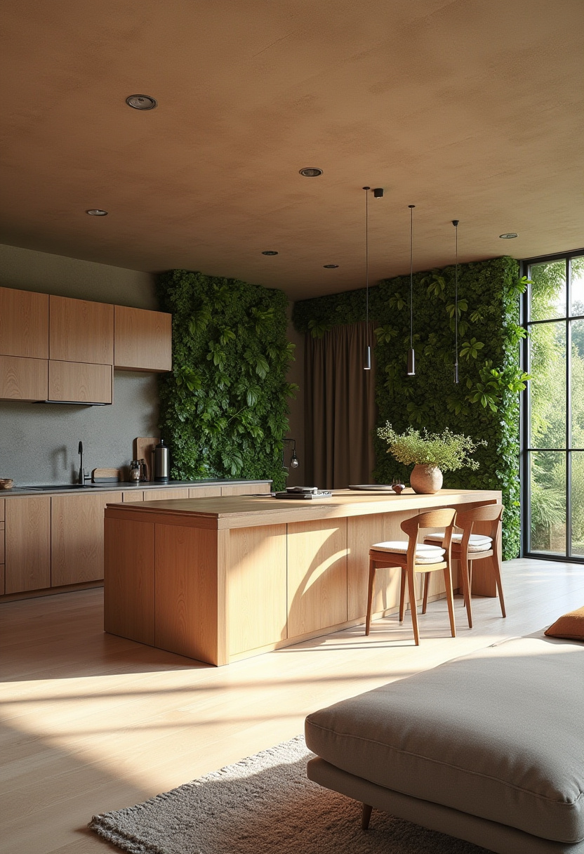 Open Kitchen And Living Room With Island 20