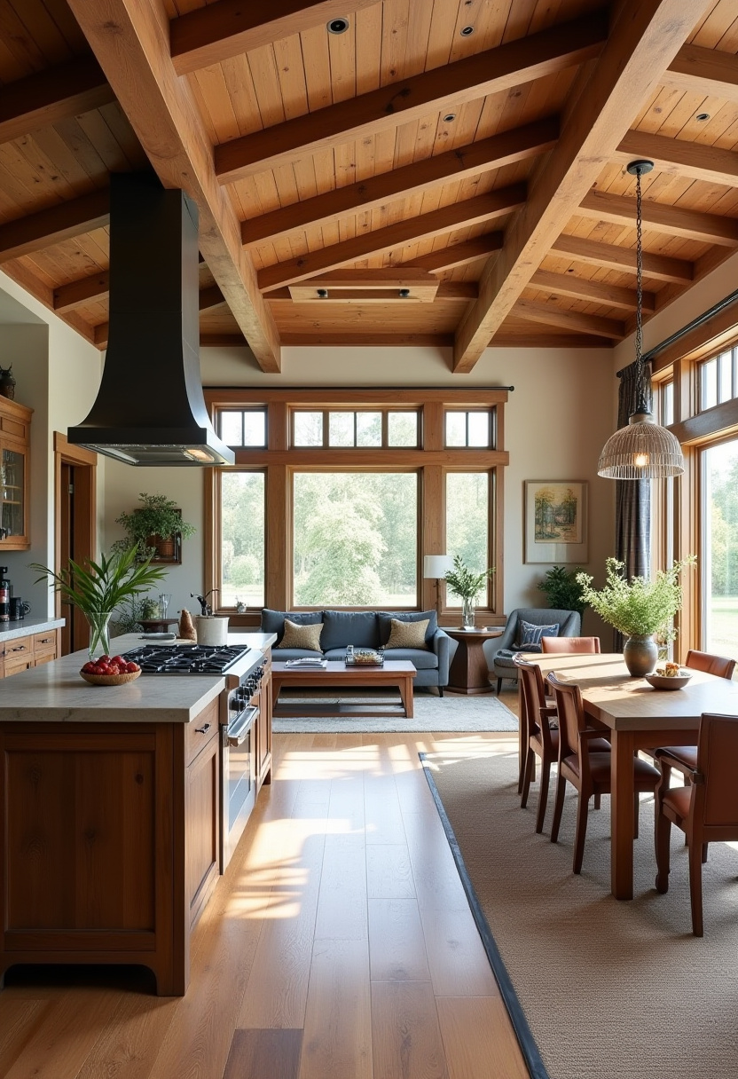 Open Kitchen And Living Room With Island 22