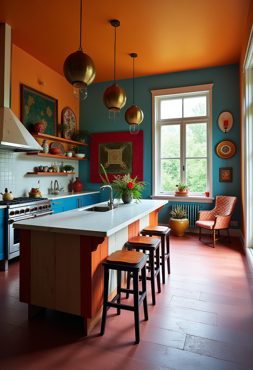 Open Kitchen And Living Room With Island 24