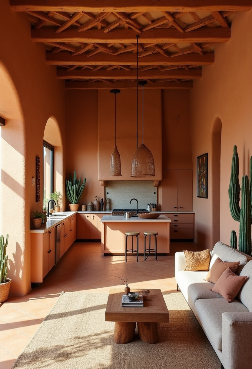 Open Kitchen And Living Room With Island 25