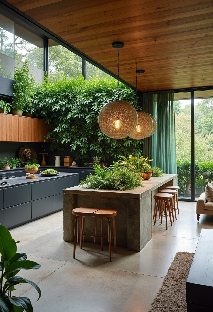 Open Kitchen And Living Room With Island 30