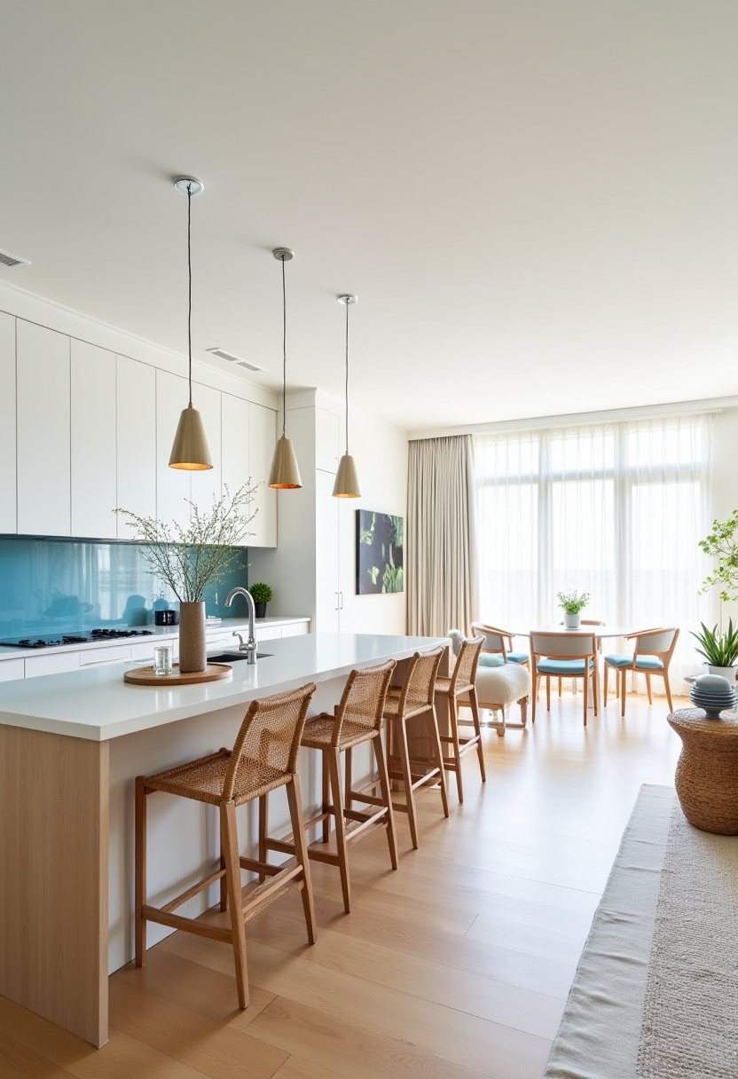 Open Kitchen And Living Room With Island 7