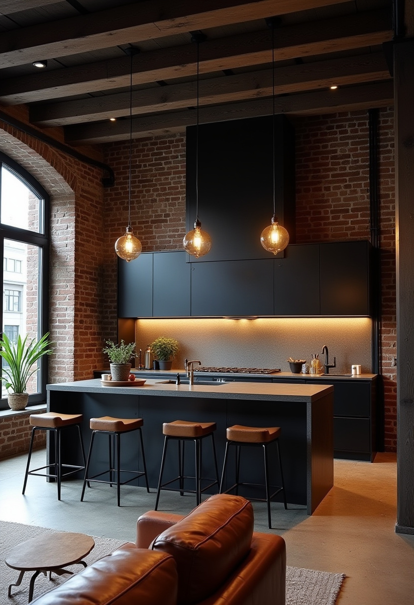 Open Kitchen And Living Room With Island 8