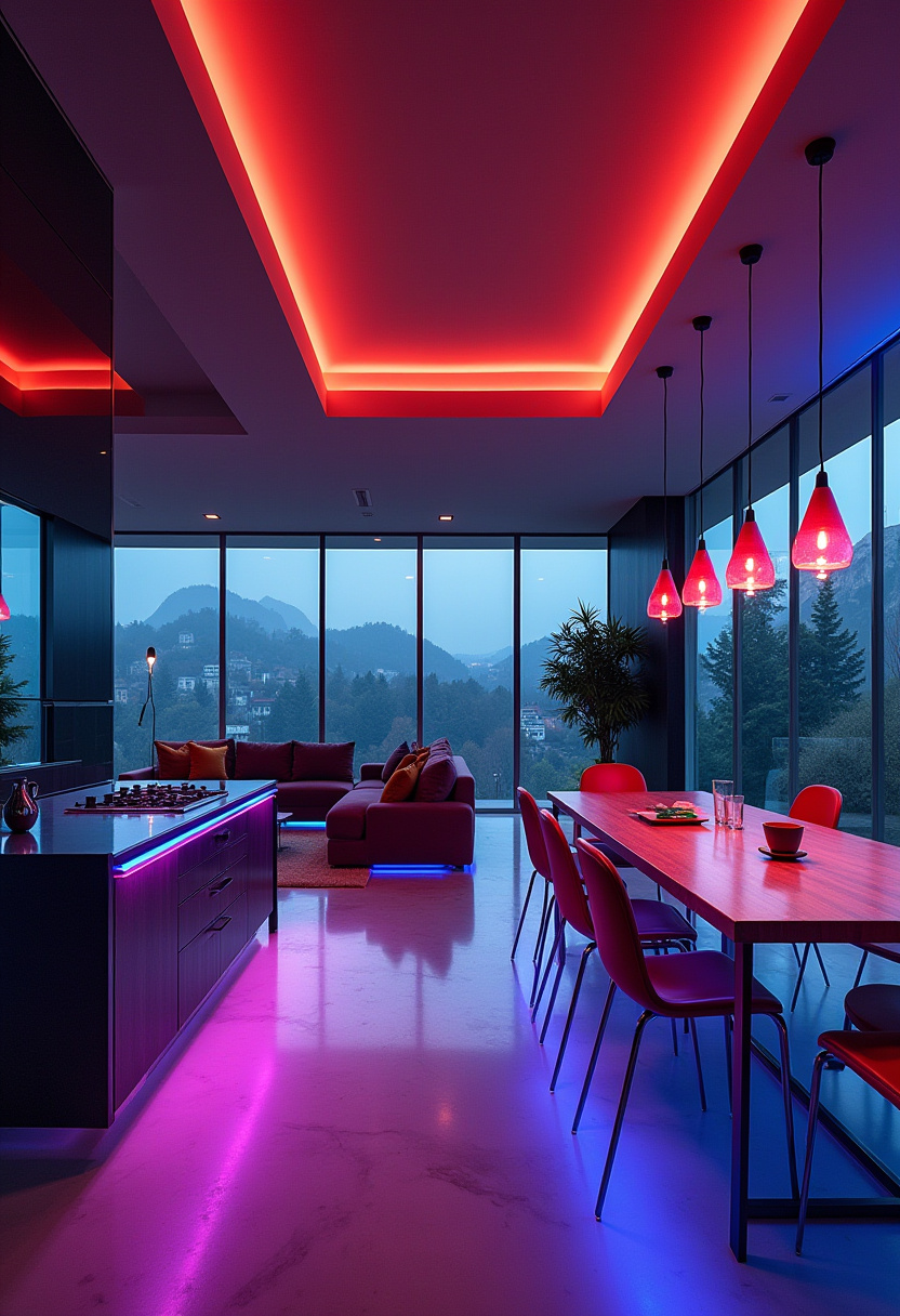 Open Kitchen Dining And Living Room 13