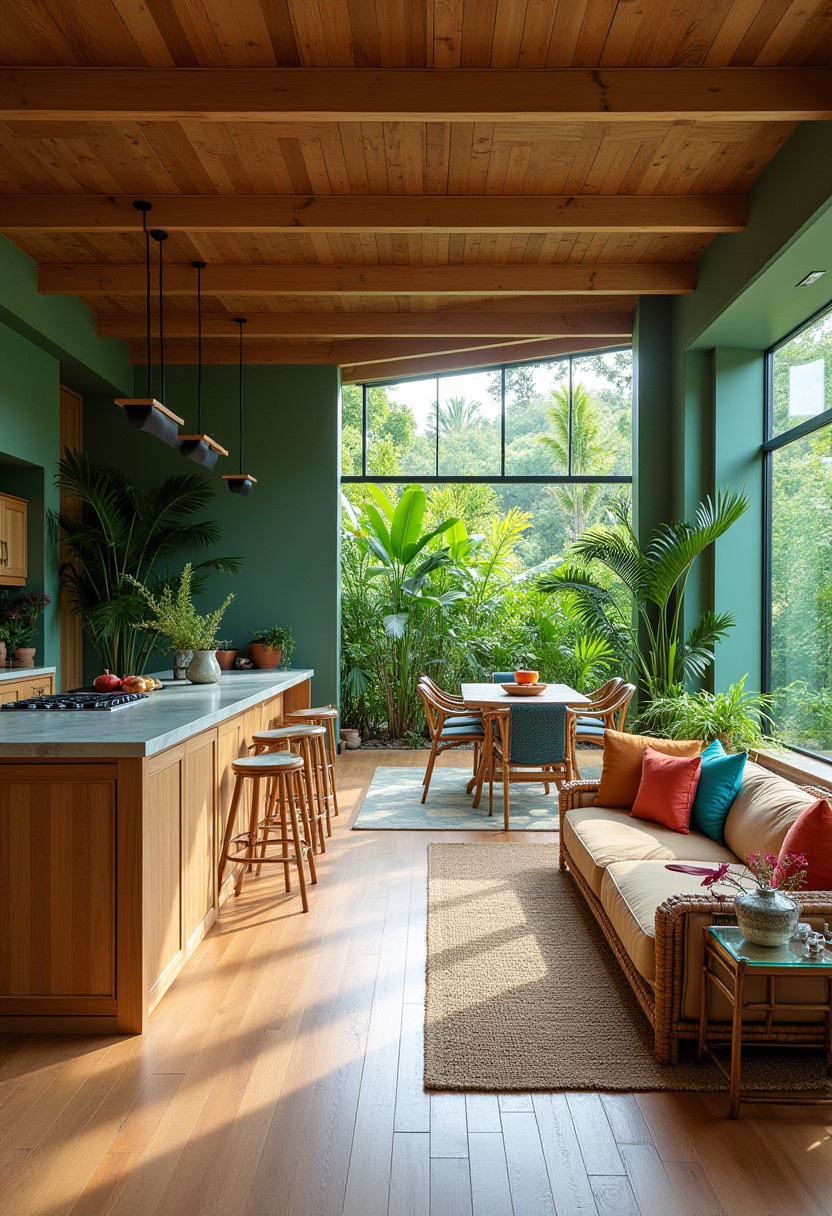 Open Kitchen Dining And Living Room 14