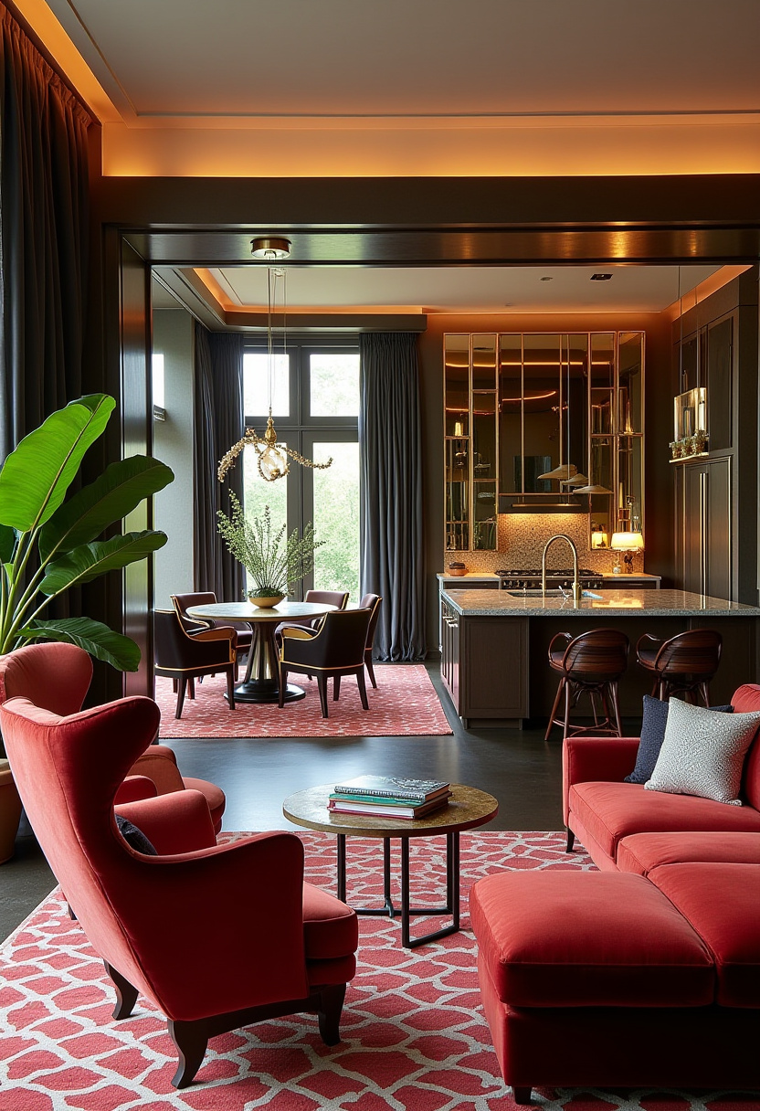 Open Kitchen Dining And Living Room 20