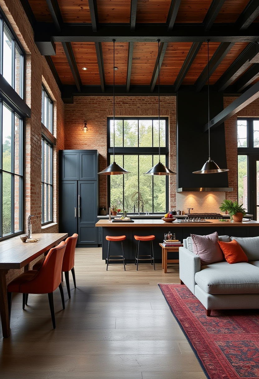 Open Kitchen Dining And Living Room 28