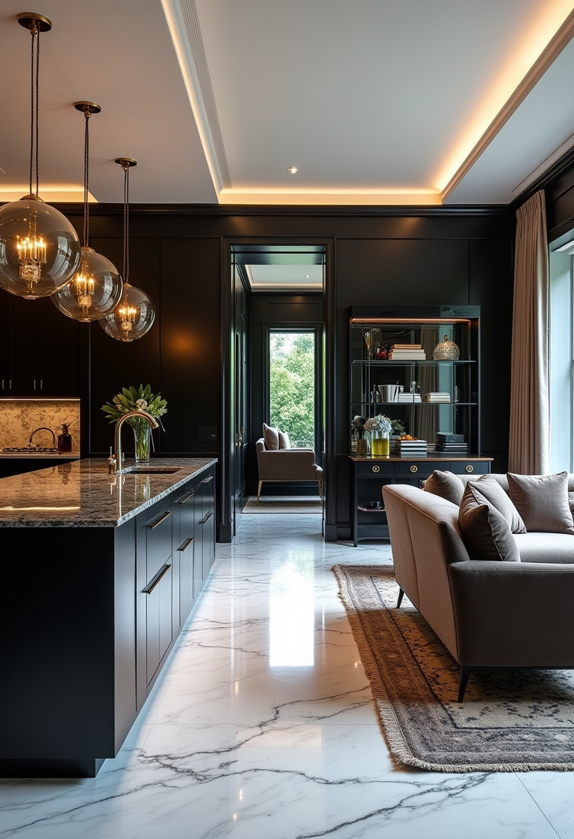 Open Kitchen With Living Room 17