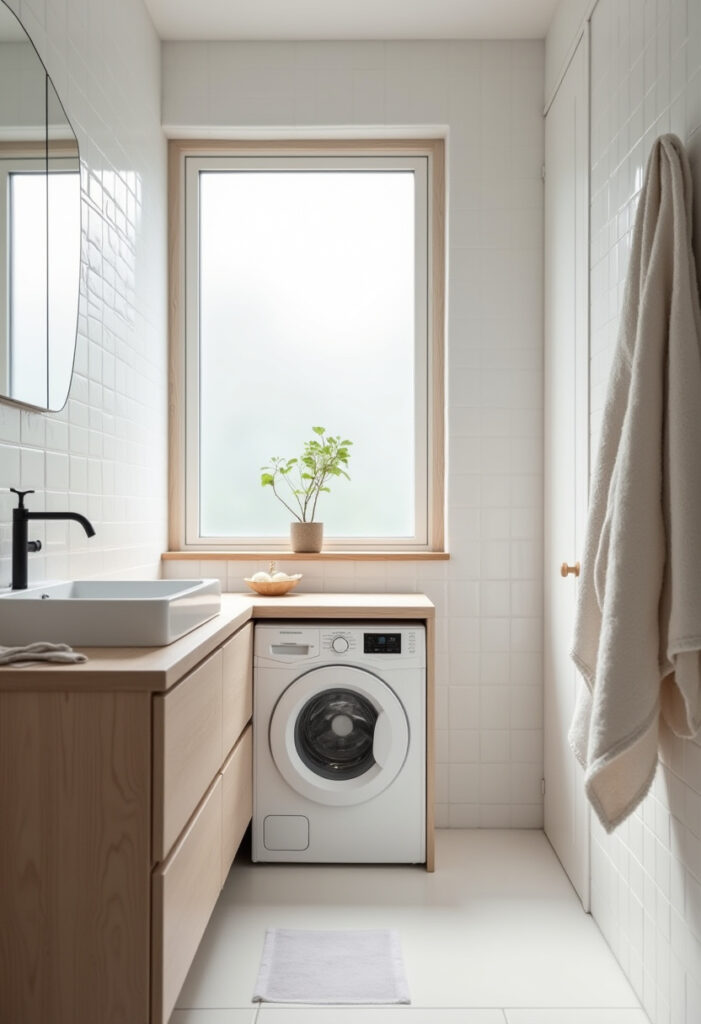Small Bathroom With Washing Machine 1